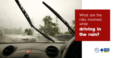 What are the risks involved while driving in the rain?